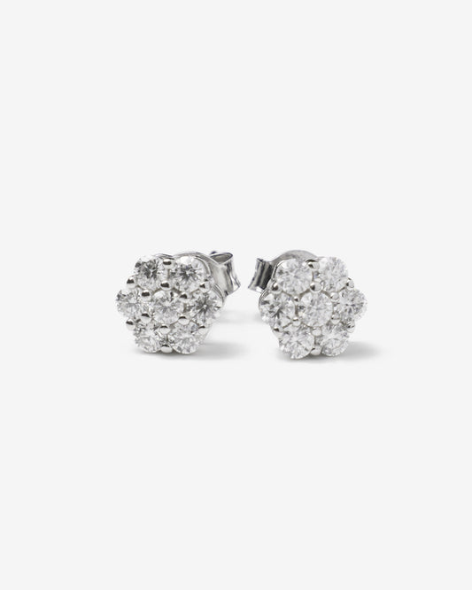 6MM Floral Moissanite Earrings
